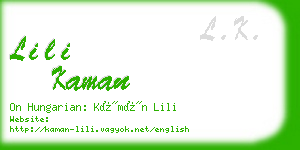 lili kaman business card